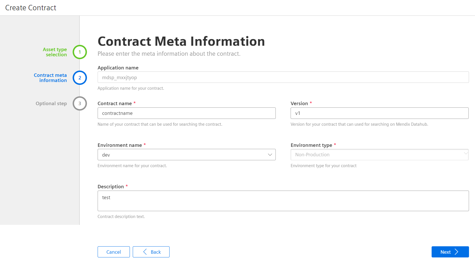 Contract Meta information