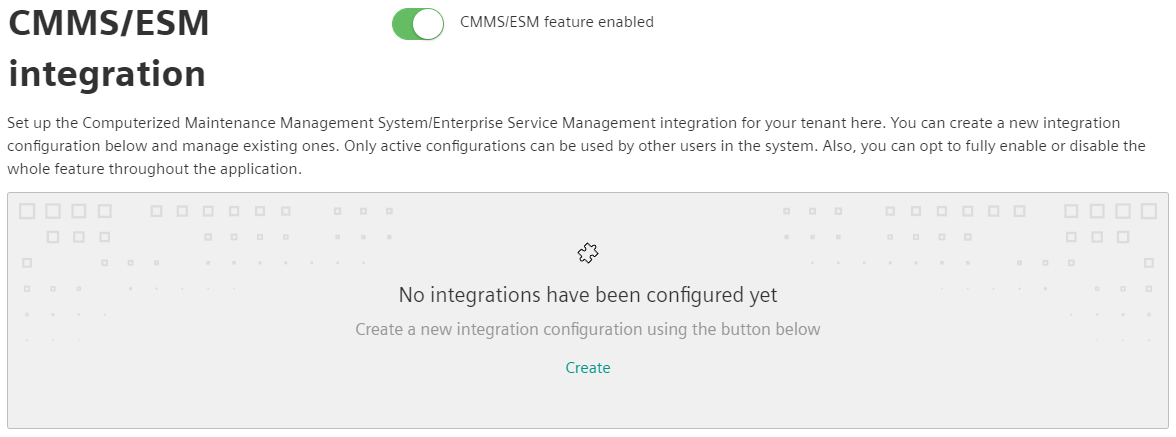 Managing CMMS integration