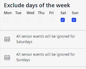 Exclude days