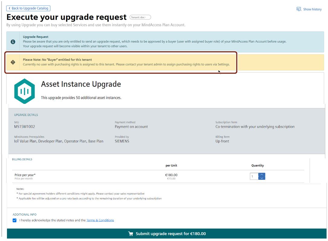 execute upgrade request