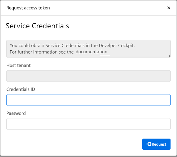 Login Screen Service Credentials