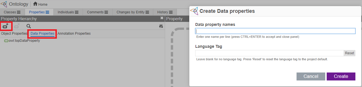 Create data properties