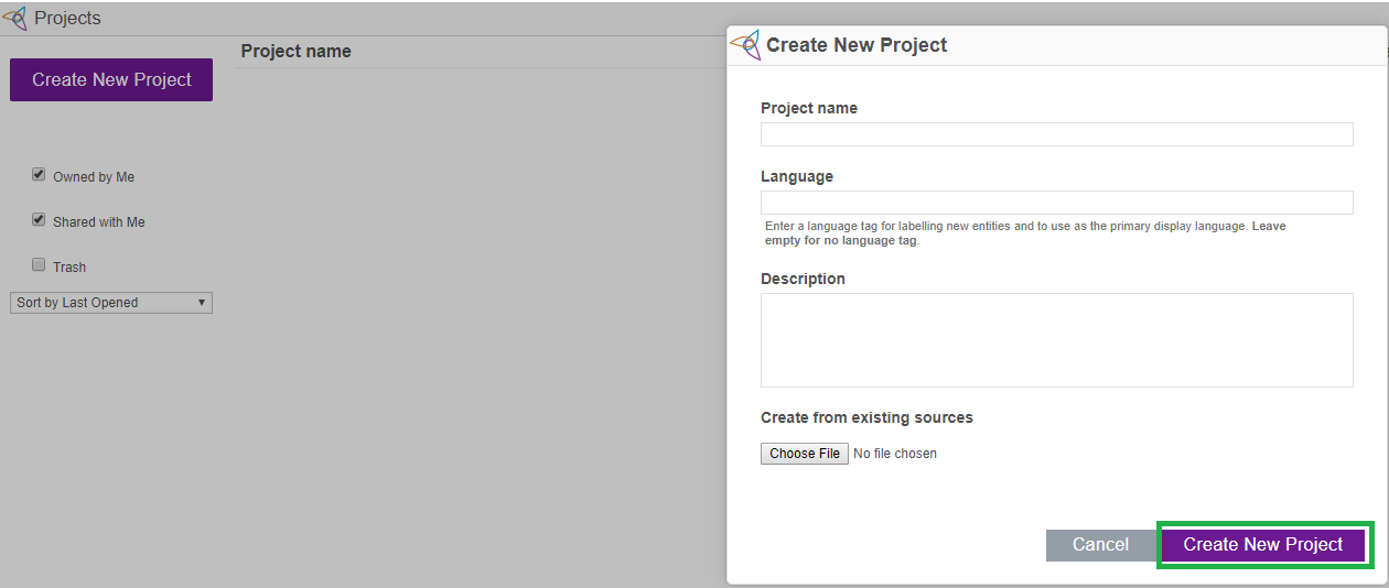 Create New Project